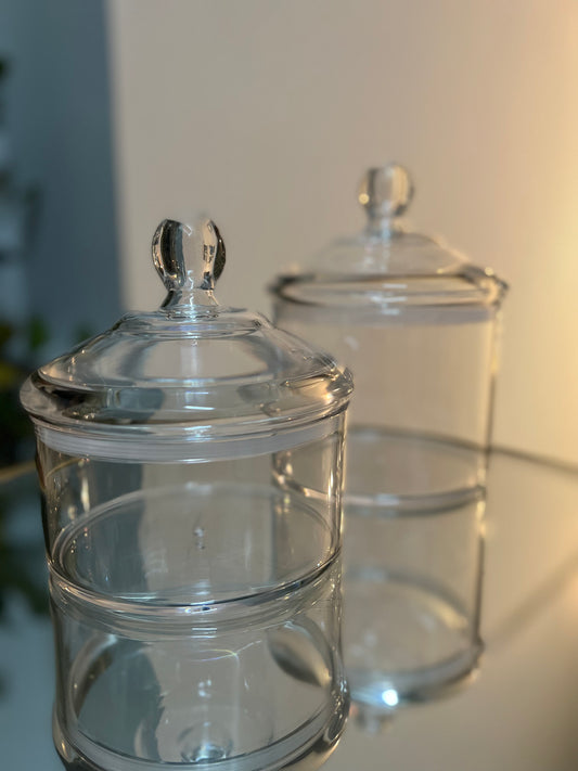 Flat Apothecary Clear Canister