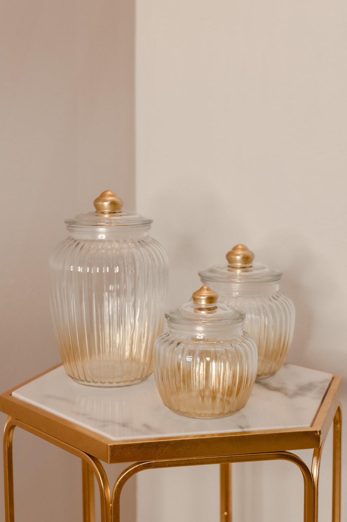 Gold Ombre Glass Airtight Canisters