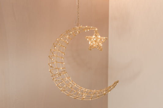 Arabic Crescent Hanging LED Lamp
