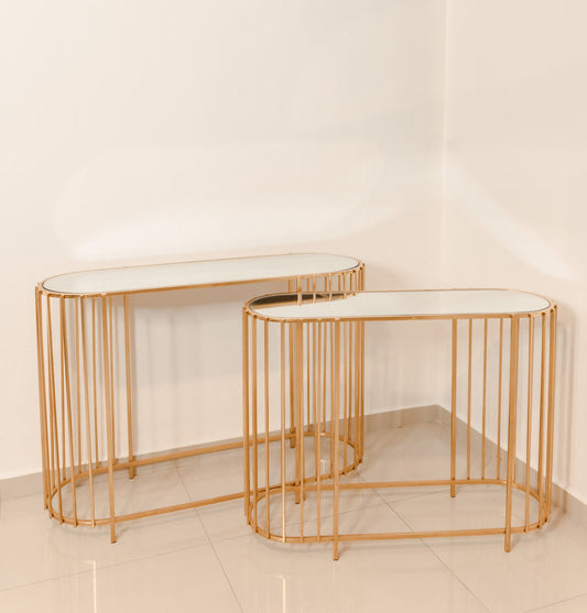 Oblong Mirror Console Table