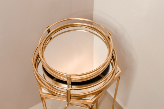 Gold Ring Mirror Tray