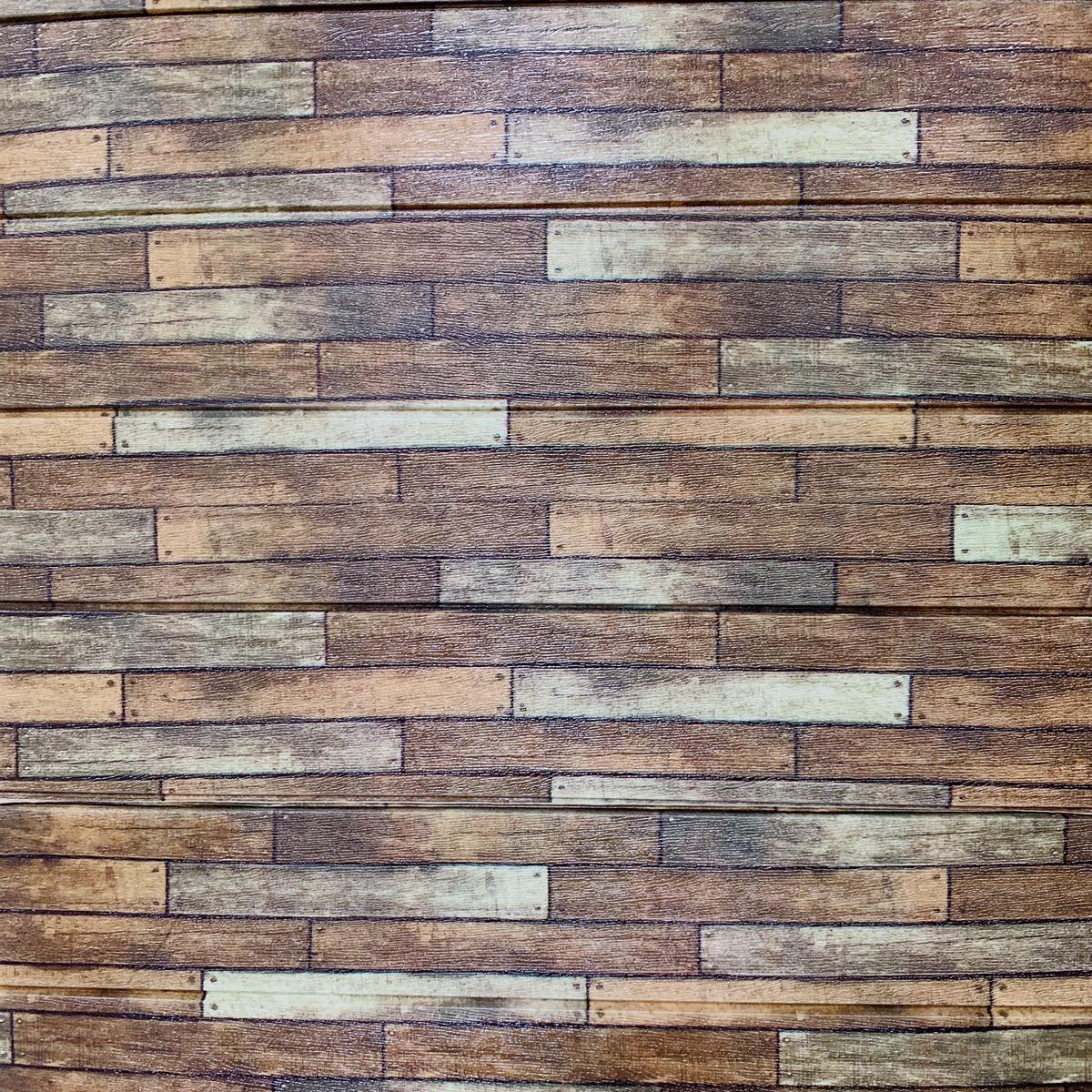 DIY Wood Wall Feature with Adhesive Rustic Dark Wood