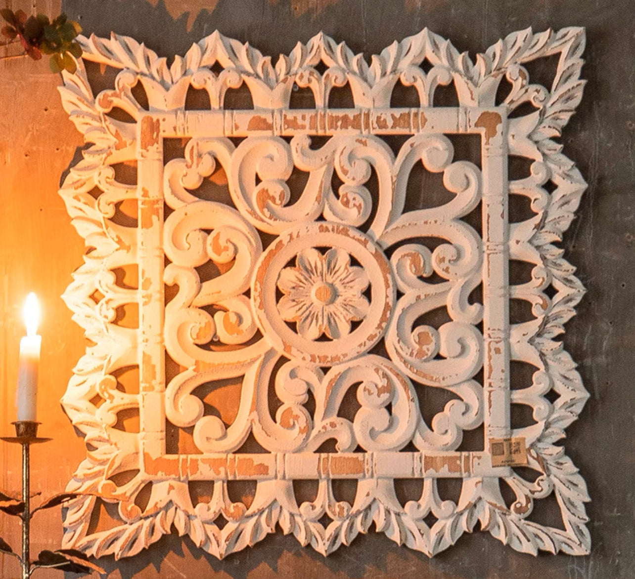 Eternal Square Wall Decor with Scalloped Border