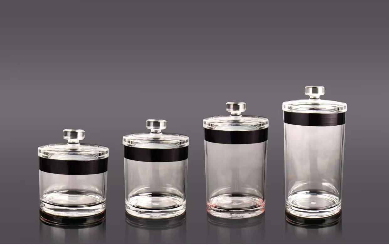 Black Band Acrylic Canister