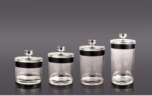 Black Band Acrylic Canister