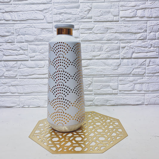 White and Gold Bottle Vase