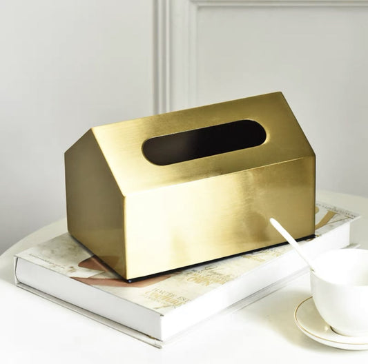 Gold Metallic Tissue Box