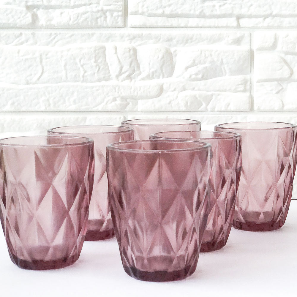 Purple Prism Crystal Cups Set of 6